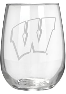 Wisconsin Badgers 17oz Stemless Stemless Wine Glass - Cardinal
