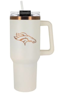 Denver Broncos 40oz Cream + Copper Stainless Steel Tumbler - White