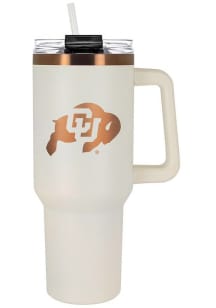 Colorado Buffaloes 40oz Cream + Copper Stainless Steel Tumbler - White