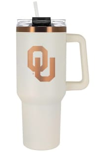 Oklahoma Sooners 40oz Cream + Copper Stainless Steel Tumbler - White