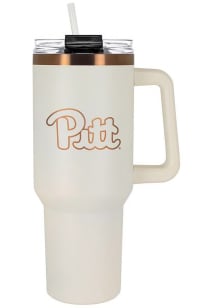 Pitt Panthers 40oz Cream + Copper Stainless Steel Tumbler - White