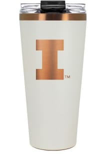 Illinois Fighting Illini 32oz Cream + Copper Stainless Steel Tumbler - White