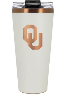 Oklahoma Sooners 32oz Cream + Copper Stainless Steel Tumbler - White
