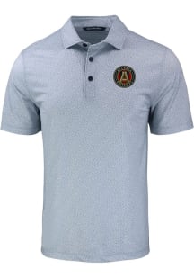 Cutter and Buck Atlanta United FC Mens Grey Pike Pebble Short Sleeve Polo