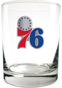 Philadelphia 76ers 14oz Emblem Rock Glass - Red
