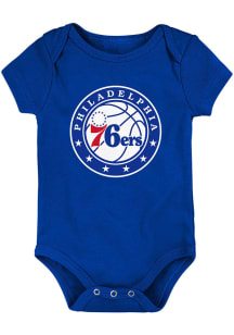 Philadelphia 76ers Baby Blue Emblem Logo Short Sleeve One Piece