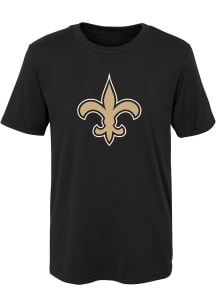 New Orleans Saints Youth Black Primary Logo Short Sleeve T-Shirt