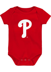 Philadelphia Phillies Baby Red Primary Logo Short Sleeve One Piece