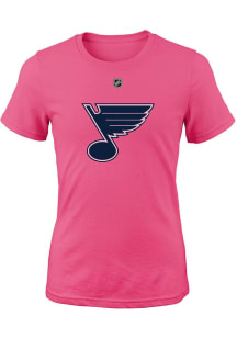 St Louis Blues Girls Pink Primary Logo Short Sleeve Tee