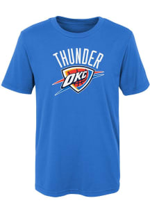 Oklahoma City Thunder Boys Blue Primary Logo Design Short Sleeve T-Shirt
