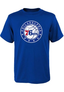 Philadelphia 76ers Youth Blue Primary Logo Short Sleeve T-Shirt
