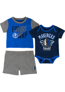 Dallas Mavericks Infant Blue Stat Tracker Set Top and Bottom