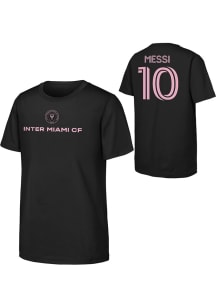 Lionel Messi Inter Miami CF Youth Black Name and Number Design Player Tee