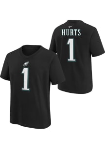 Jalen Hurts Philadelphia Eagles Youth Black Nike NN Player Tee