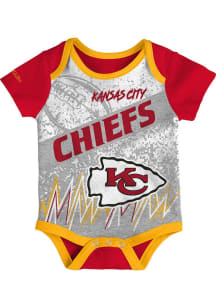 Mitchell and Ness Kansas City Chiefs Baby Red End to End Style Short Sleeve One Piece