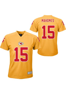 Patrick Mahomes Kansas City Chiefs Youth Gold V-Neck Performance Player Tee