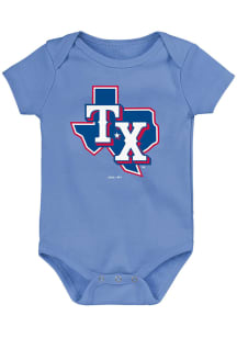 Texas Rangers Baby Light Blue Alt Design Short Sleeve One Piece
