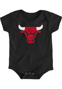 Chicago Bulls Baby Black Primary Logo Short Sleeve One Piece