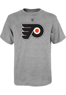 Philadelphia Flyers Youth Grey Primary Logo Short Sleeve T-Shirt