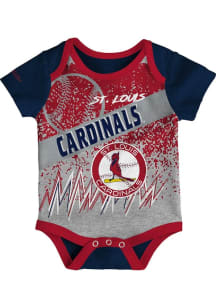 Mitchell and Ness St Louis Cardinals Baby Red End to End Short Sleeve One Piece