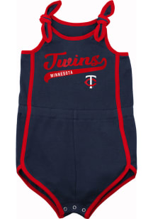 Minnesota Twins Baby Navy Blue Hit and Run Short Sleeve One Piece