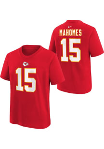 Patrick Mahomes  Kansas City Chiefs Boys Red Name Number Short Sleeve T-Shirt