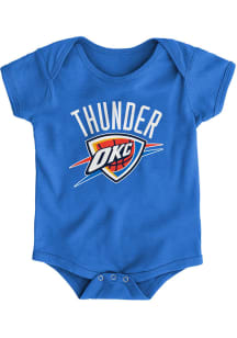 Oklahoma City Thunder Baby Blue Primary Logo Short Sleeve One Piece