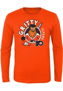 Gritty  Outer Stuff Philadelphia Flyers Toddler Orange Gritty Ready to Play Long Sleeve T-Shirt
