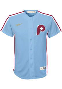 Nike Phillies Boys Light Blue Cooperstown Replica Baseball Jersey