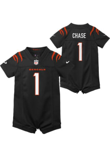 Ja'Marr Chase Cincinnati Bengals Baby Black Nike Romper Football Jersey