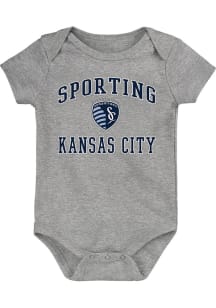 Sporting Kansas City Baby Grey Top Design Short Sleeve One Piece