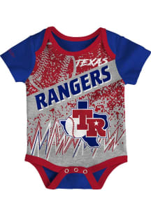 Mitchell and Ness Texas Rangers Baby Blue End to End Short Sleeve One Piece