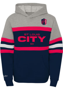 Mitchell and Ness St Louis City SC Youth Navy Blue Head Coach Long Sleeve Hoodie