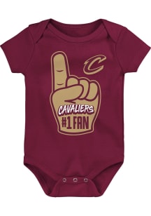 Cleveland Cavaliers Baby Maroon Pass Off Short Sleeve One Piece