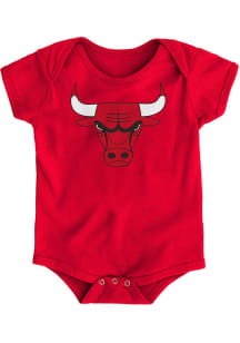 Chicago Bulls Baby Red Primary Logo Style Short Sleeve One Piece