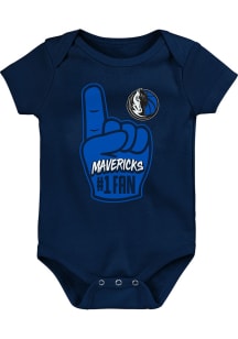 Dallas Mavericks Baby Navy Blue Quick Pass Short Sleeve One Piece