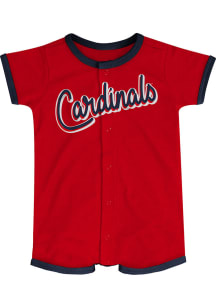 St Louis Cardinals Baby Red Power Player Short Sleeve One Piece