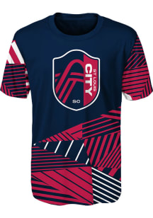 St Louis City SC Youth Navy Blue Spirited Winger Short Sleeve T-Shirt
