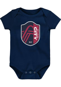 St Louis City SC Baby Navy Blue Prime Style Short Sleeve One Piece