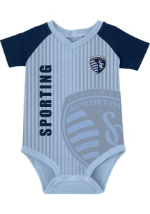 Sporting Kansas City Baby Light Blue Clever Goalie Design Short Sleeve One Piece