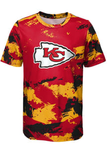 Kansas City Chiefs Youth Red Cross Pattern Short Sleeve T-Shirt
