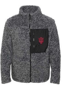 Indiana Hoosiers Girls Black Teddy Long Sleeve Full Zip Hooded Sweatshirt