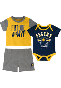 Indiana Pacers Infant Navy Blue 3PK Numbers Set Set Top and Bottom