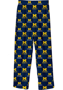 Michigan Wolverines Youth Blue All Over Logo Sleep Pants