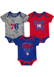 Philadelphia 76ers Baby Blue 3PK Playtime One Piece