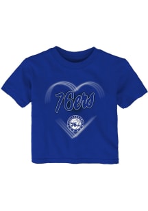 Philadelphia 76ers Infant Girls Love Glow Short Sleeve T-Shirt Blue