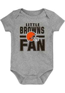 Cleveland Browns Baby Grey Little Fan Short Sleeve One Piece