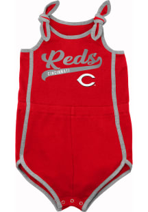 Cincinnati Reds Baby Red Hit and Run Romper Short Sleeve One Piece