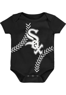 Chicago White Sox Baby Black Home Run Short Sleeve One Piece
