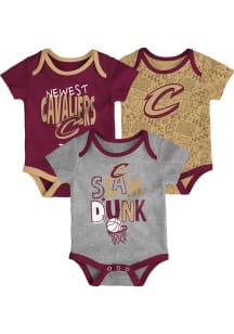Cleveland Cavaliers Baby Maroon Slam Dunk Design One Piece